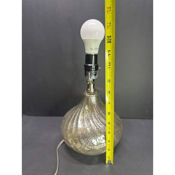 Vtg Mercury Swirl Plug-In Glass Lamp Base Portable Luminaire Decor Lamp 11" Tall - Picture 7 of 10
